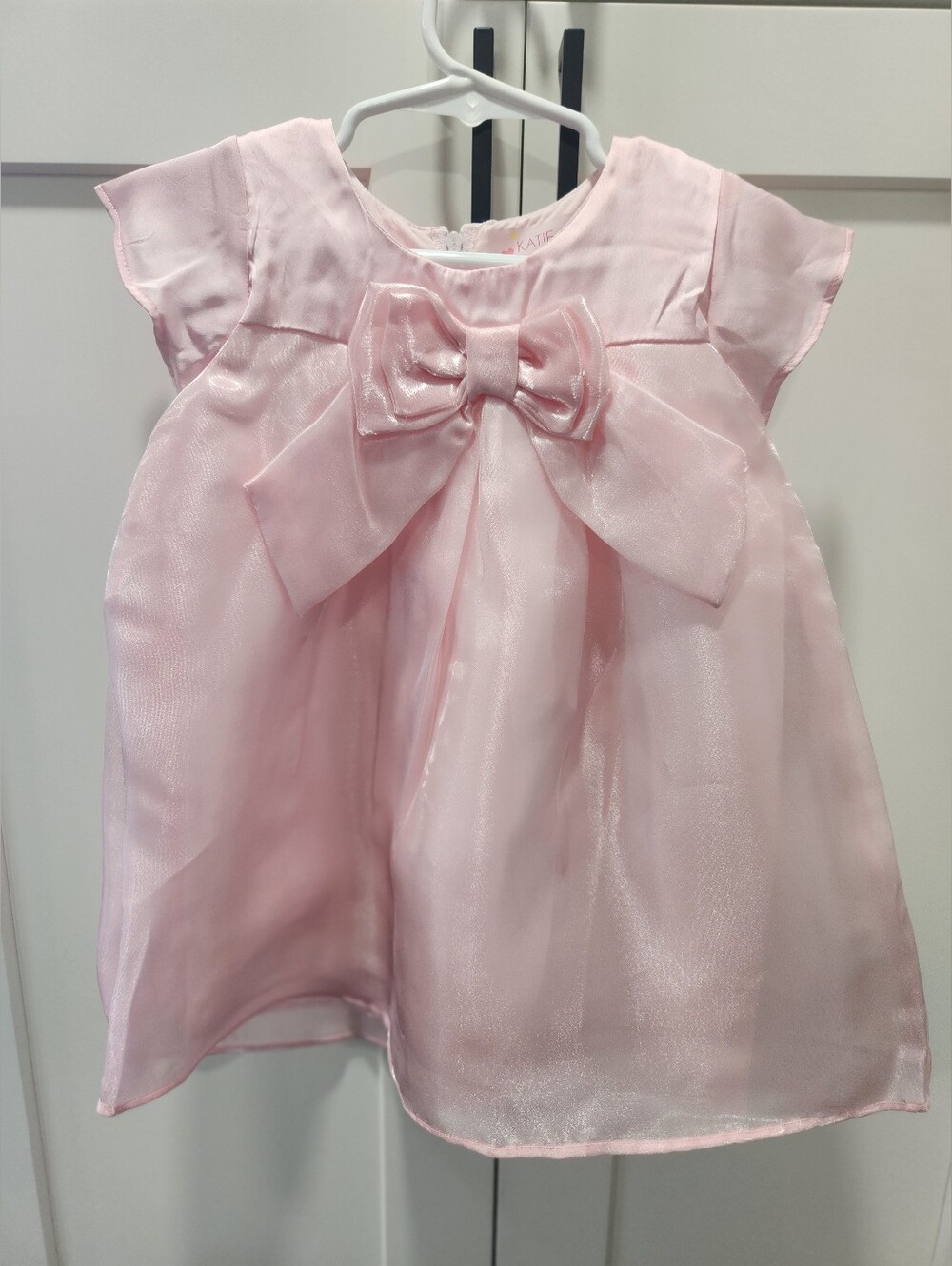 Katie M. Pink Organza Bow Dress